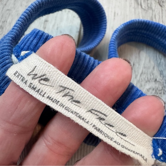 FREE PEOPLE We The Free Only 1 Ringer Tank Top Women's XS White Blue - Picture 7 of 8